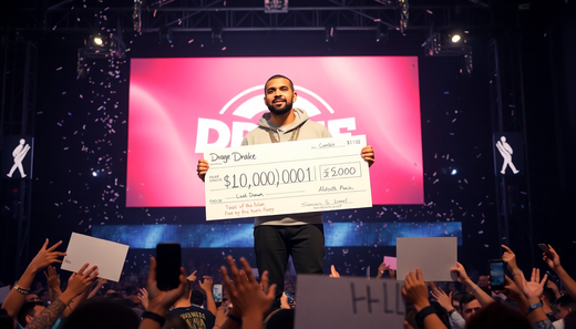 Drake surprises fans by awarding them 10,000 dollars in a look-alike contest in Toronto